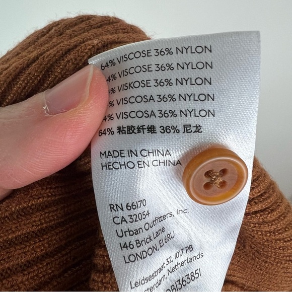 Anthropologie Maeve Terracotta Ribbed Turtleneck Sweater Size L - Picture 6 of 6